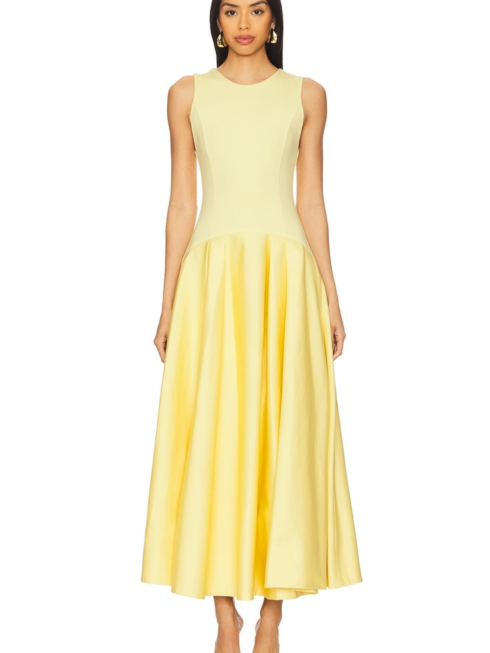 Alice + Olivia Adley Maxi Dress Butter Yellow Drop Waist Size 4 NWT $550 Gown
